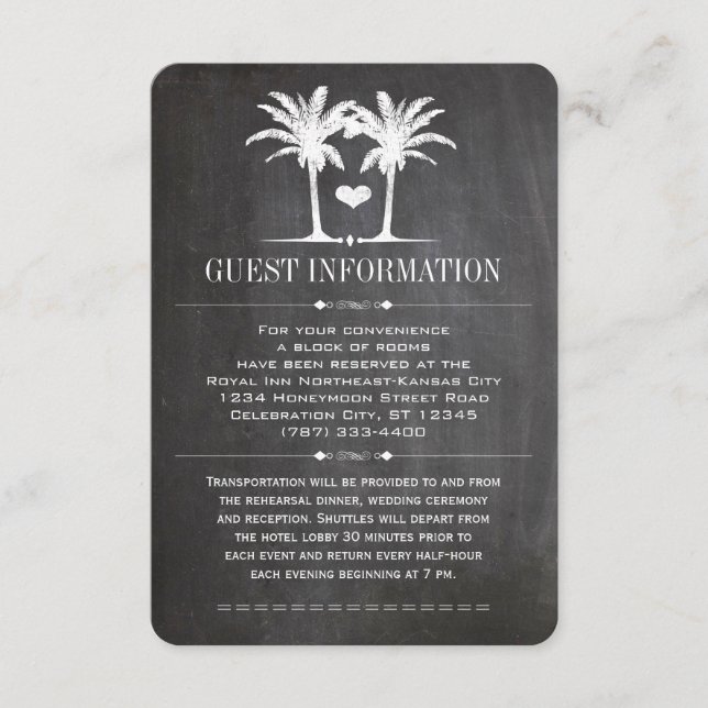 Beach Destination Chalkboard Typography Invite (Front)
