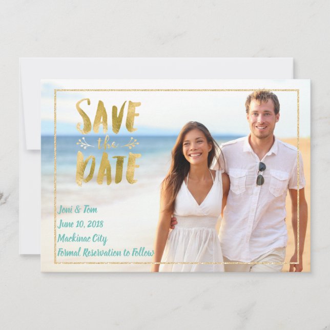 Beach Destination Photo Save the Date (Front)
