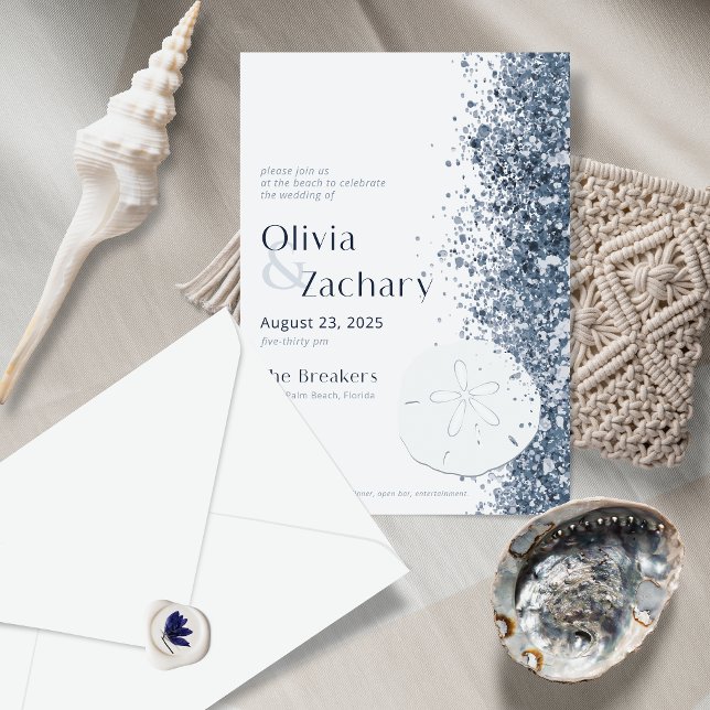 Beach Destination Sand Dollar Evening Invitation (Creator Uploaded)