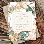 Beach Destination Tropical Leaf Wedding  Invitation<br><div class="desc">The tropical leaf beach wedding invitation features botanical elements to complement the natural beauty of a beach setting. Inspired by the lush foliage found in tropical climates,  this collection boasts a variety of leafy motifs and earthy tones that will transport you and your guests to a paradise oasis.</div>