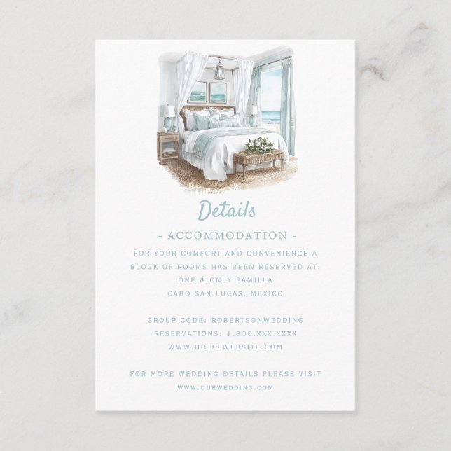 Beach Destination Wedding | Details Enclosure Card (Front)