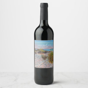 Beach Destination Wedding Favour Wine Labels