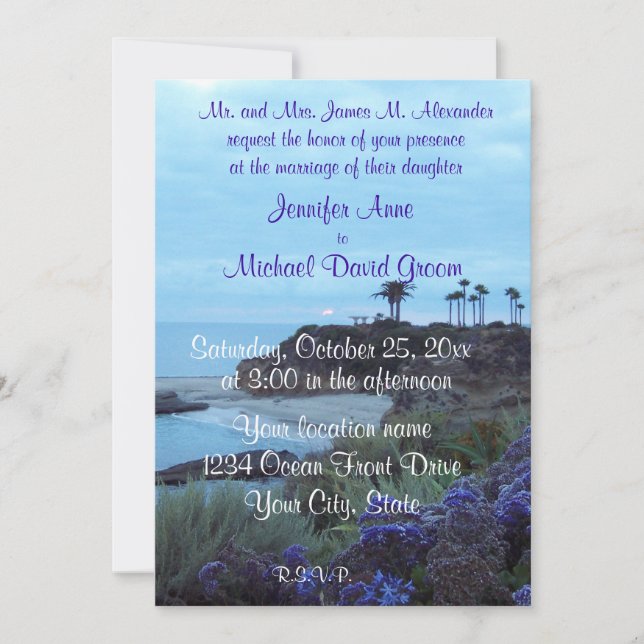 Beach Destination Wedding Invitation (Front)