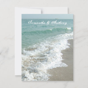Beach Destination Wedding Invitation, Foaming Surf Invitation
