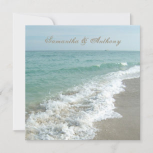 Beach Destination Wedding Invitation, Square Invitation