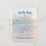 Beach Destination Wedding Ocean Sunset Details RSVP Card<br><div class="desc">RSVP card with many questions for guests such as welcome dinner, hotel plans, email and phone contact information, which is common for destination wedding planning so that you can know exactly what everyone's plans are for multiple events and for planning welcome bags for a beach or island wedding. Our faded...</div>