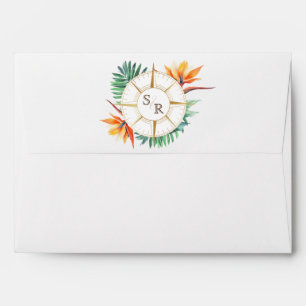 Beach Destination Wedding Passport Gold World Map Envelope