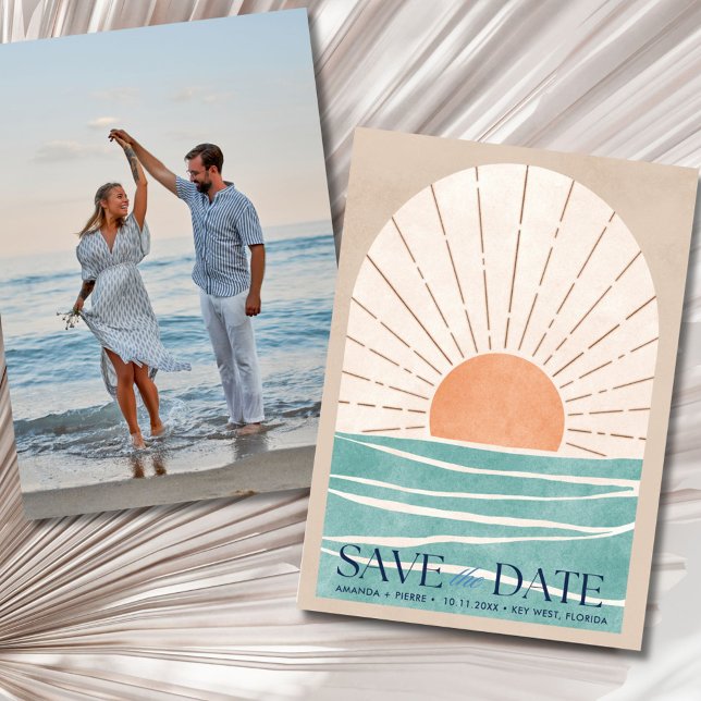 Beach Destination Wedding Photo Save the Date (Beach Destination Wedding Photo Save the Date)