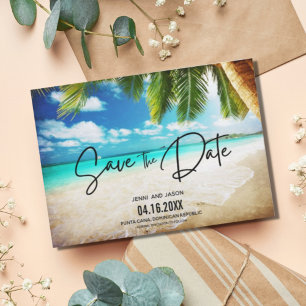 Beach Destination Wedding Photo Save The Date