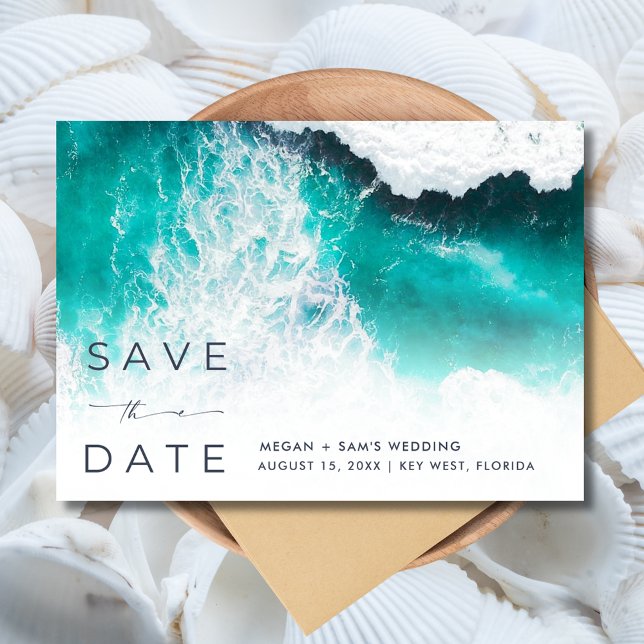 Beach Destination Wedding Photo  Save The Date (Beach Destination Wedding Photo Save The Date)