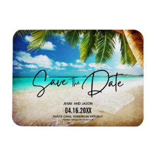Beach Destination Wedding Photo Save The Date Magnet