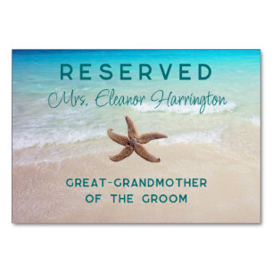 Beach Destination Wedding Reserved Seating Cards