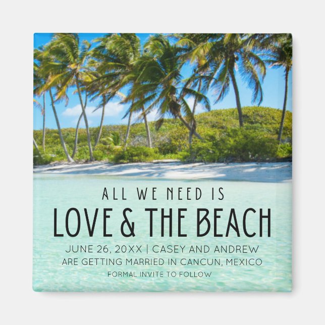 Beach Destination Wedding Save Date  Magnet (Front)