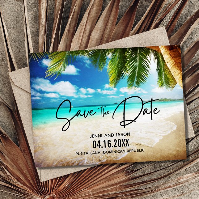 Beach Destination Wedding Save The Date  Announcement Postcard (Creator Uploaded)