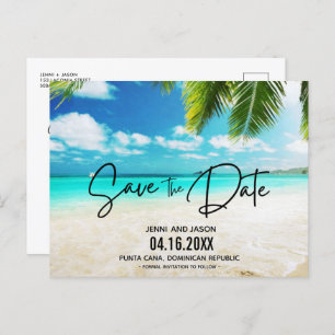 Beach Destination Wedding Save The Date  Announcement Postcard