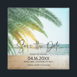 Beach Destination Wedding Save the Date Magnet<br><div class="desc">Tropical beach destination wedding save the date magnets. Customise with your names,  wedding date and the location of your beach destination wedding.</div>