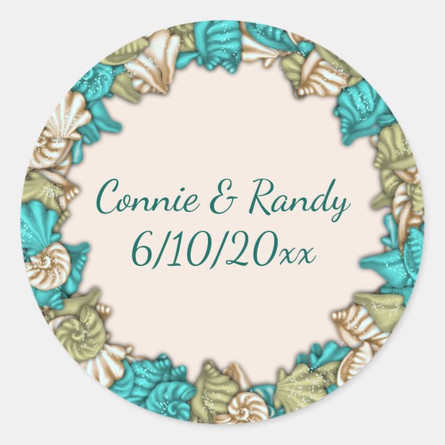 Beach Destination Wedding Sticker (Front)