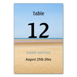 Beach Destination Wedding Table Number