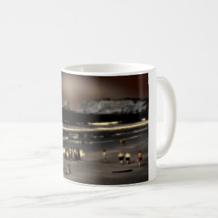 Beach digital effect of style "impression"  coffee mug