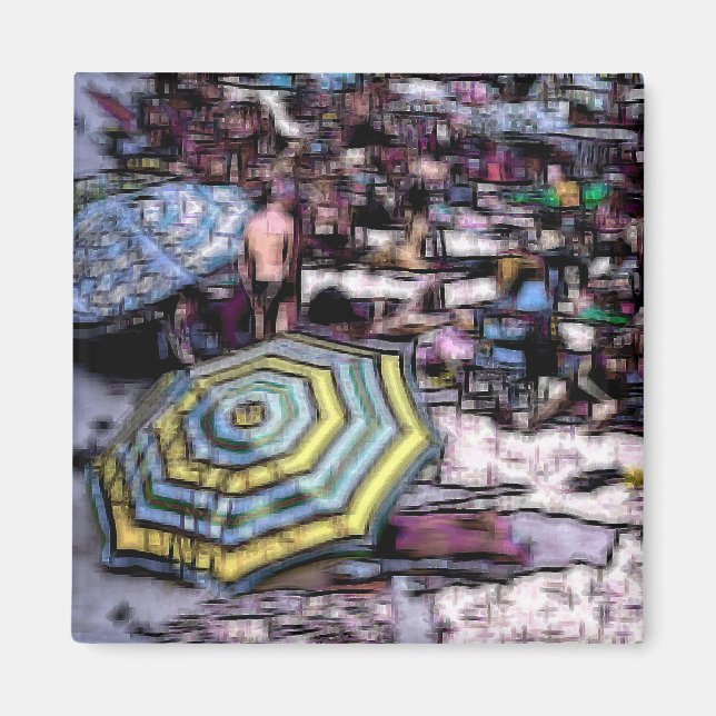 Beach digital effect of style "impression"  magnet (Front)