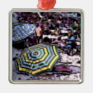 Beach digital effect of style "impression" metal ornament
