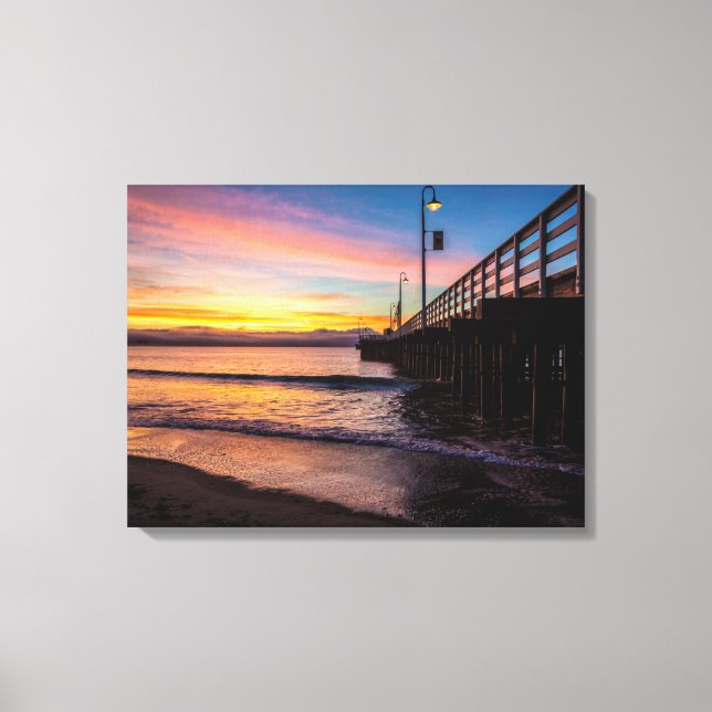 Beach Dock Scene Wrapped Canvas (Front)