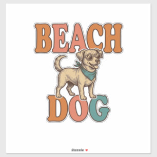 Beach Dog Vintage Engraving Graphic Design_1