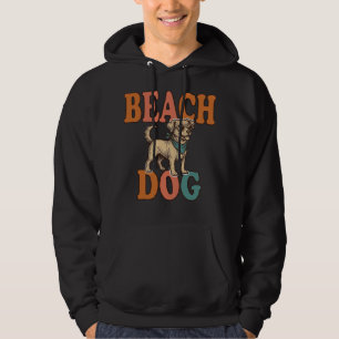 Beach Dog Vintage Engraving Graphic Design_1 Hoodie