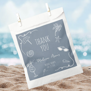 Beach Doodle Thank You Bridal Shower Favour Bag