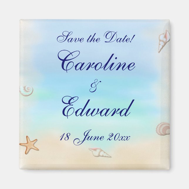 Beach Dreams Wedding Magnet (Front)