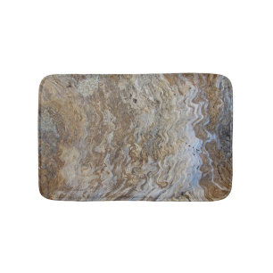 Beach Driftwood Pattern Woodgrain Coastal Bath Mat