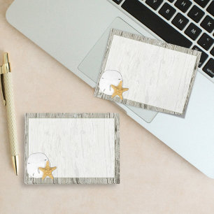 Beach Driftwood Sand Dollar and Starfish Post-it Notes