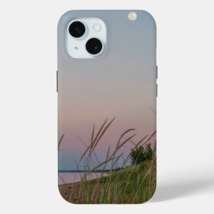 Beach Dunes Evening Sky  Full Moon iPhone 15 Case
