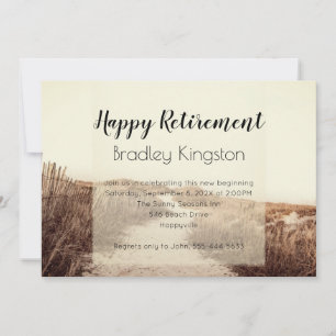 Beach Dunes Happy Retirement Party Invitation