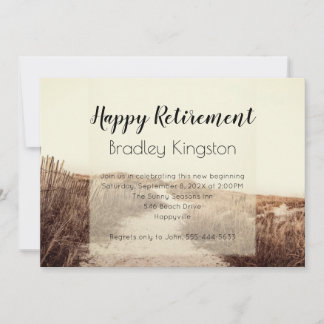 Beach Dunes Happy Retirement Party Invitation