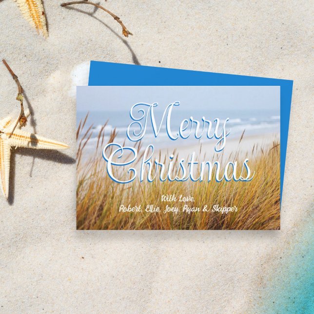 Beach Dunes Merry Christmas Flat Cards (Creator Uploaded)