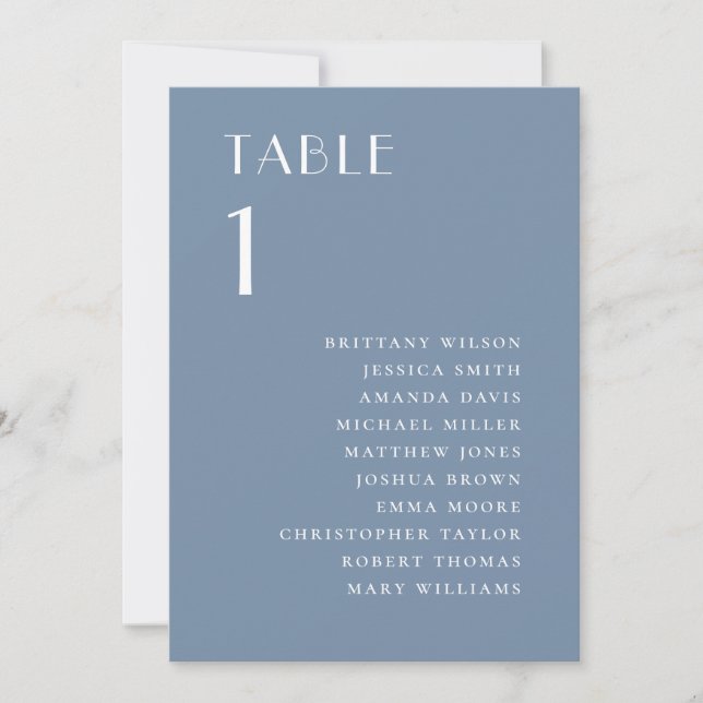 Beach Dusty Blue Seating Chart | Yacht Wedding Invitation (Front)