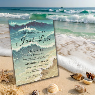 Beach Elopement Destination Celebration Wedding Invitation