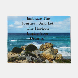 Beach Embrace: Motivational Embrace The Journey, Doormat