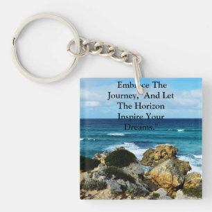 Beach Embrace: Motivational Embrace The Journey, Key Ring