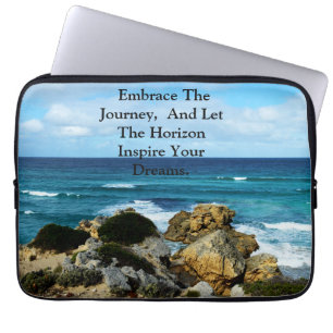 Beach Embrace: Motivational Embrace The Journey,  Laptop Sleeve