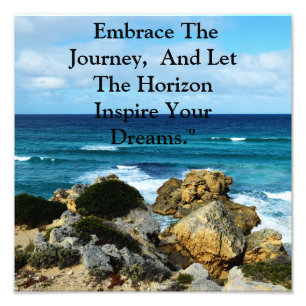 Beach Embrace: Motivational Embrace The Journey,  Photo Print