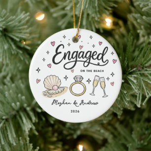 Beach Engagement Ornament Personalised