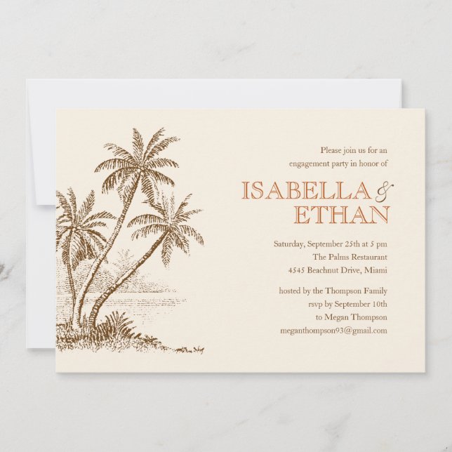 Beach Engagement Party Invitations (Front)