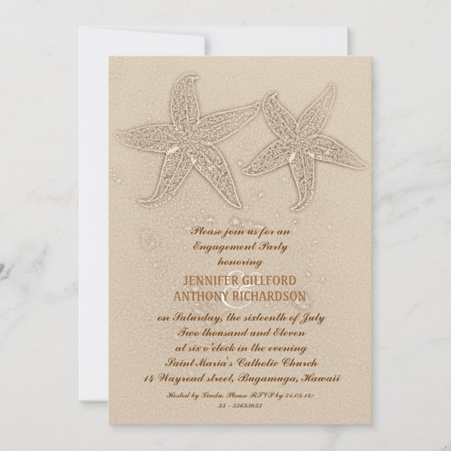 BEACH ENGAGEMENT PARTY INVITATIONS (Front)