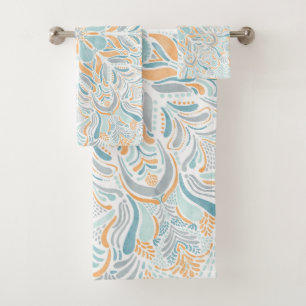 Beach Escape Watercolor Mandala Bath Towel Set