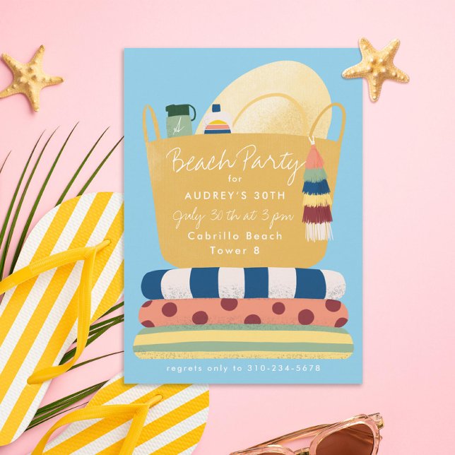 Beach Essentials Summer Beach Party Invitation (Creator Uploaded)