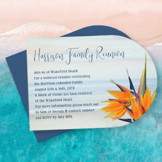 Beach Family Reunion Bird of Paradise Invitation