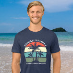 Beach Family Reunion Cool Palm Tree Sunset<br><div class="desc">Cute matching summer family reunion beach vacation tri-blend t-shirts for dad and grandpa to wear on an island cruise or tropical seaside trip. Features beautiful palm trees in front of a pretty ocean sunset. Perfect custom tees for all men in a group to match. Customise with the name or year....</div>