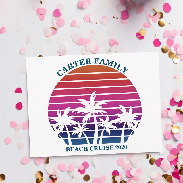 Beach Family Reunion Custom Cruise Summer Vacation Postcard (Creator Uploaded)